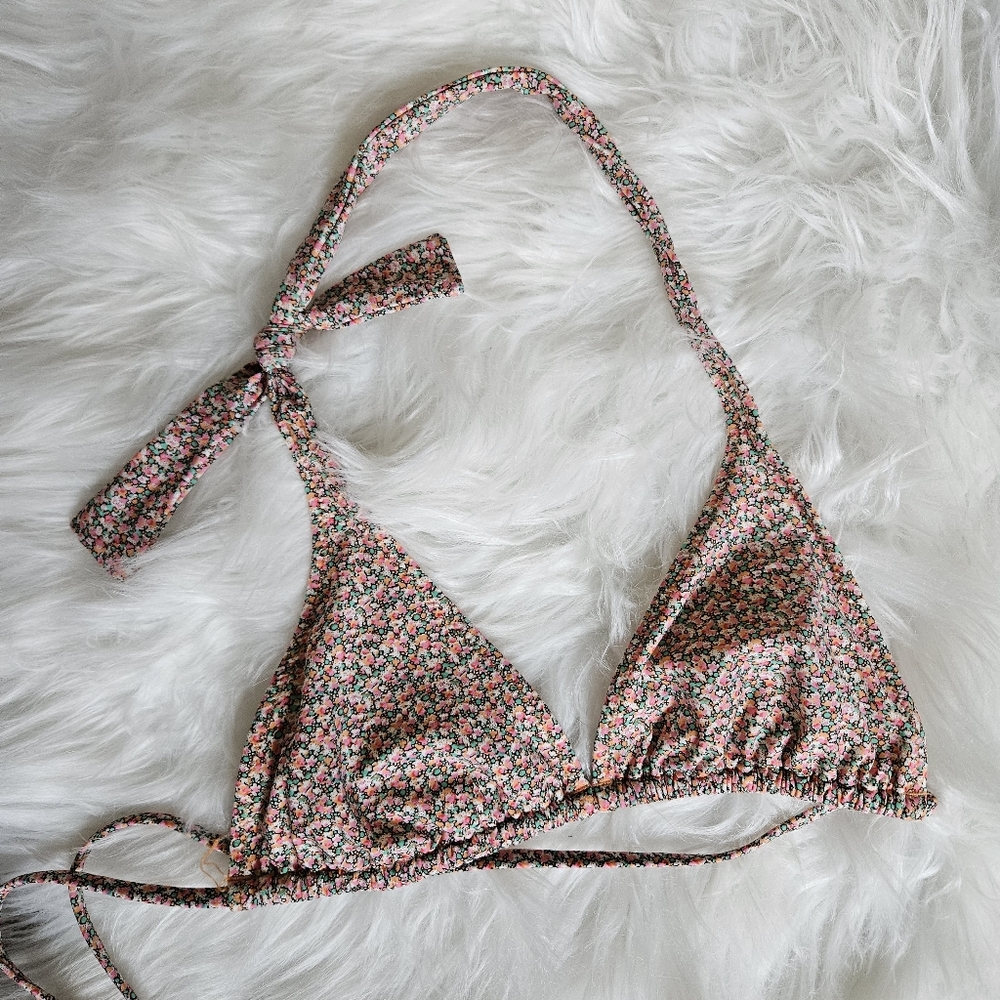J.Crew Women's Floral String Bikini Top Size Small